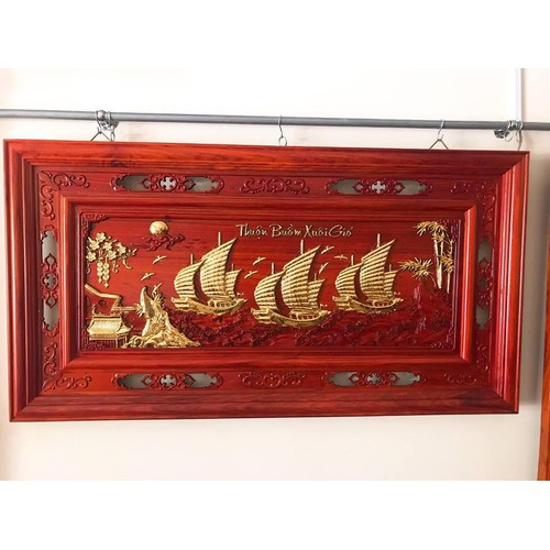 Tranh Thuận Buồm Xuôi Gió Gỗ Hương